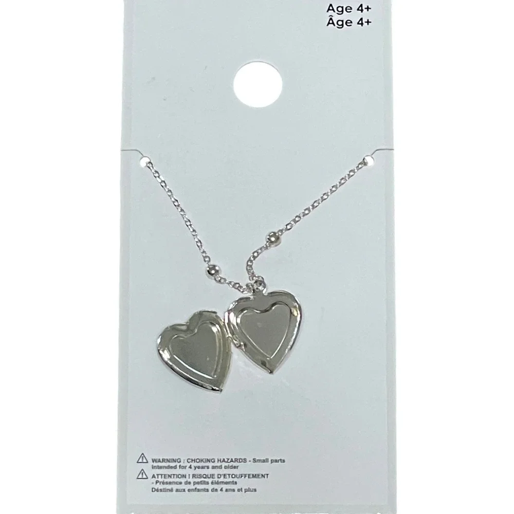 Kids Heart Necklace Bundle Lockets and Best Friends Forever Split Hearts‎ 4ct